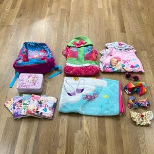 Jojo Siwa Lot of 14 Items - Books, Pajamas, Costume, Blanket, Backpack, Bows